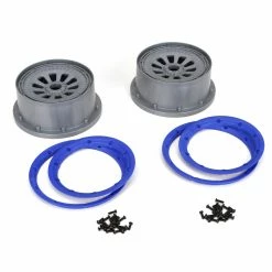 Losi 1/5 Wheel and Beadlock Set 4.75, 24mm Hex, Blue (2): 5IVE-T