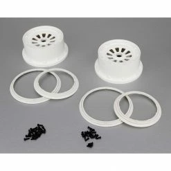 Losi 1/5 Wheel and Beadlock Set 4.75, 24mm Hex, White (2): 5IVE-T