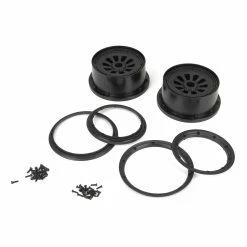 Losi 1/5 Wheel and Beadlock Set 4.75, 24mm Hex, Black (2): 5IVE-T