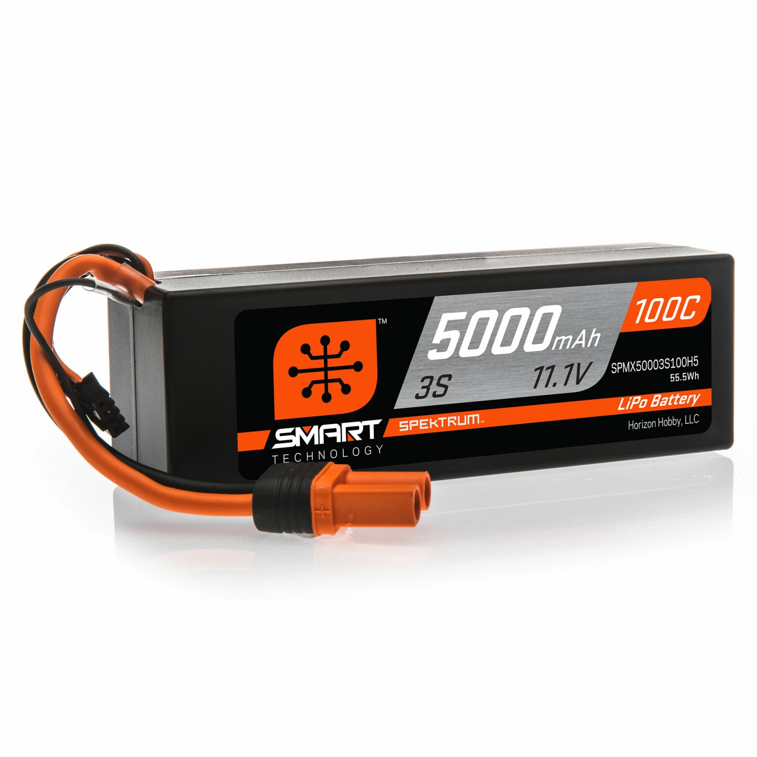 Spektrum 11.1V 5000mAh 3S 100C Smart Hardcase LiPo Battery: IC5 1 Spektrum 11.1V 5000mAh 3S 100C Smart Hardcase LiPo Battery: IC5