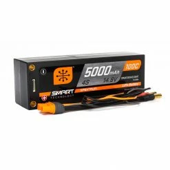 Spektrum 14.8V 5000mAh 4S 100C Smart Race Hardcase LiPo Battery: Tubes, 5mm