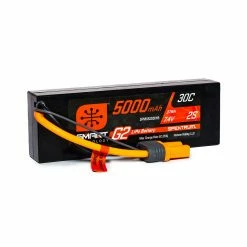 Spektrum 7.4V 5000mAh 2S 30C Smart G2 Hardcase LiPo Battery: IC5