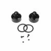 TEKNO RC LLC Shock Caps 7075, Emulsion, Vented, Standard, Black Anodized (2)