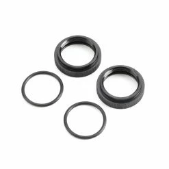 Team Losi Racing Shock Adjuster Nut with O-ring, Aluminum Black (2): 5B, 5T, MINI WRC