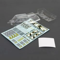 Team Losi Racing 1/10 Cab FWD Clear Body & Wing Set with Stickers: 22-4