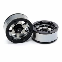 Vanquish Products Incision 1.9" KMC KM233 Hex Plastic Wheels, Black Chrome